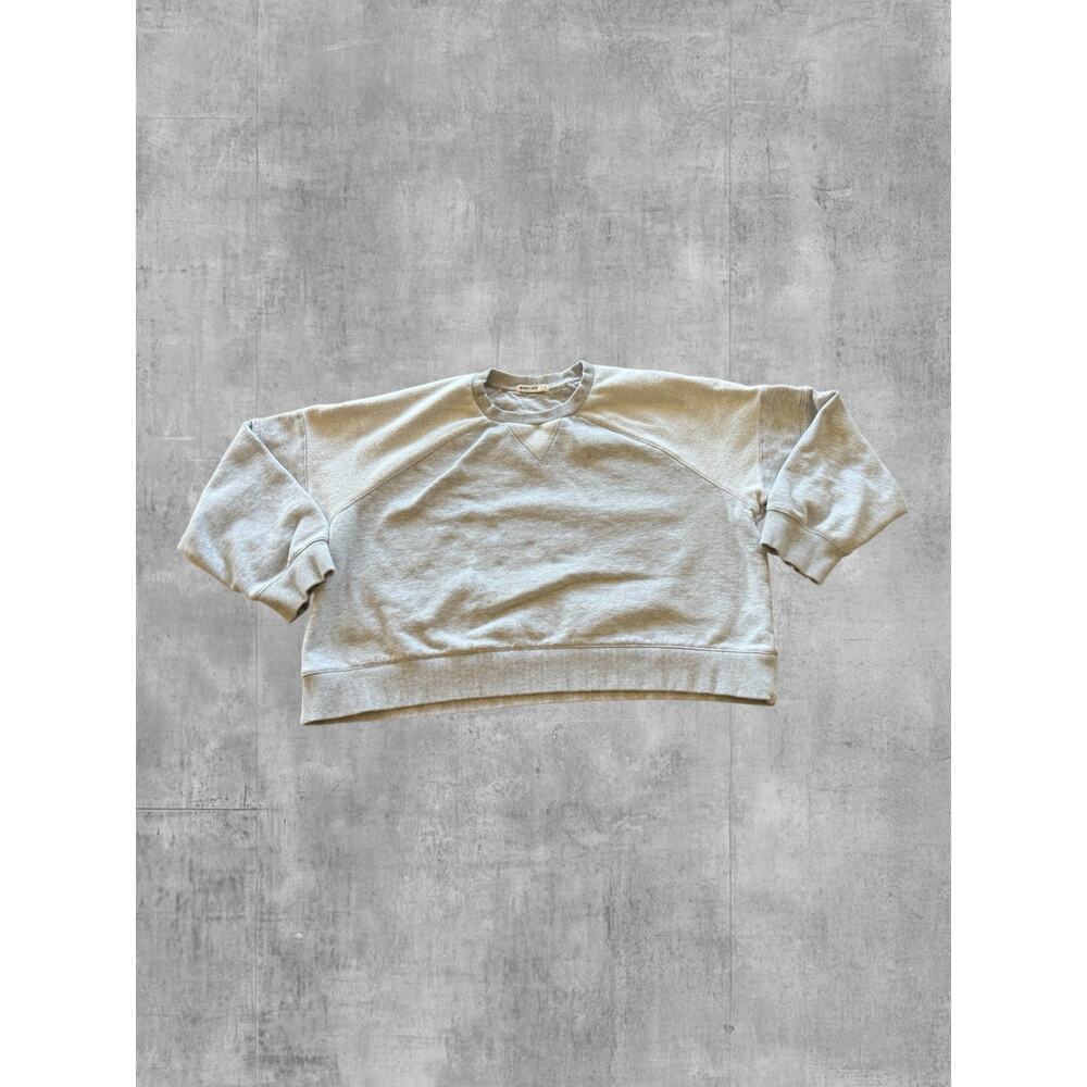 Marine Layer Cloud 9 Fleece Anytime Sweatshirt Heather Gray Raglan Crew Small
